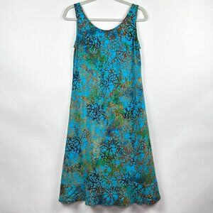 Bali Batiks | Hand-Painted Resort Dress | Beaded Sleeveless | Size S